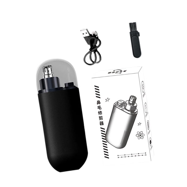 Nariz Trimmer Nariz Cabello de cabello Tamaño de viaje personal Fácil de limpiar el portátil recargable para el cabello de la nariz removedor Negro