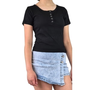 Likeshop - Top Acanalado Mujer Polera Manga Corta Fashion 061