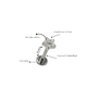 thumbnail image 2 of Piercing punto de luz flor titanio ASTM F136 G23 plateado, 2 of 3