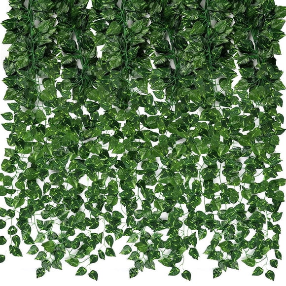 Guirnalda artificial de hiedra verde CEWOR, paquete de 24 unidades, 52,8 m