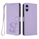 thumbnail image 1 of Funda Volteable con Diseño de Gato para Sony Xperia 10 VI, Lila Claro, 1 of 6