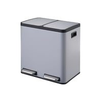 Igpro - Basurero Metalico Doble Acero Inoxidable 30L