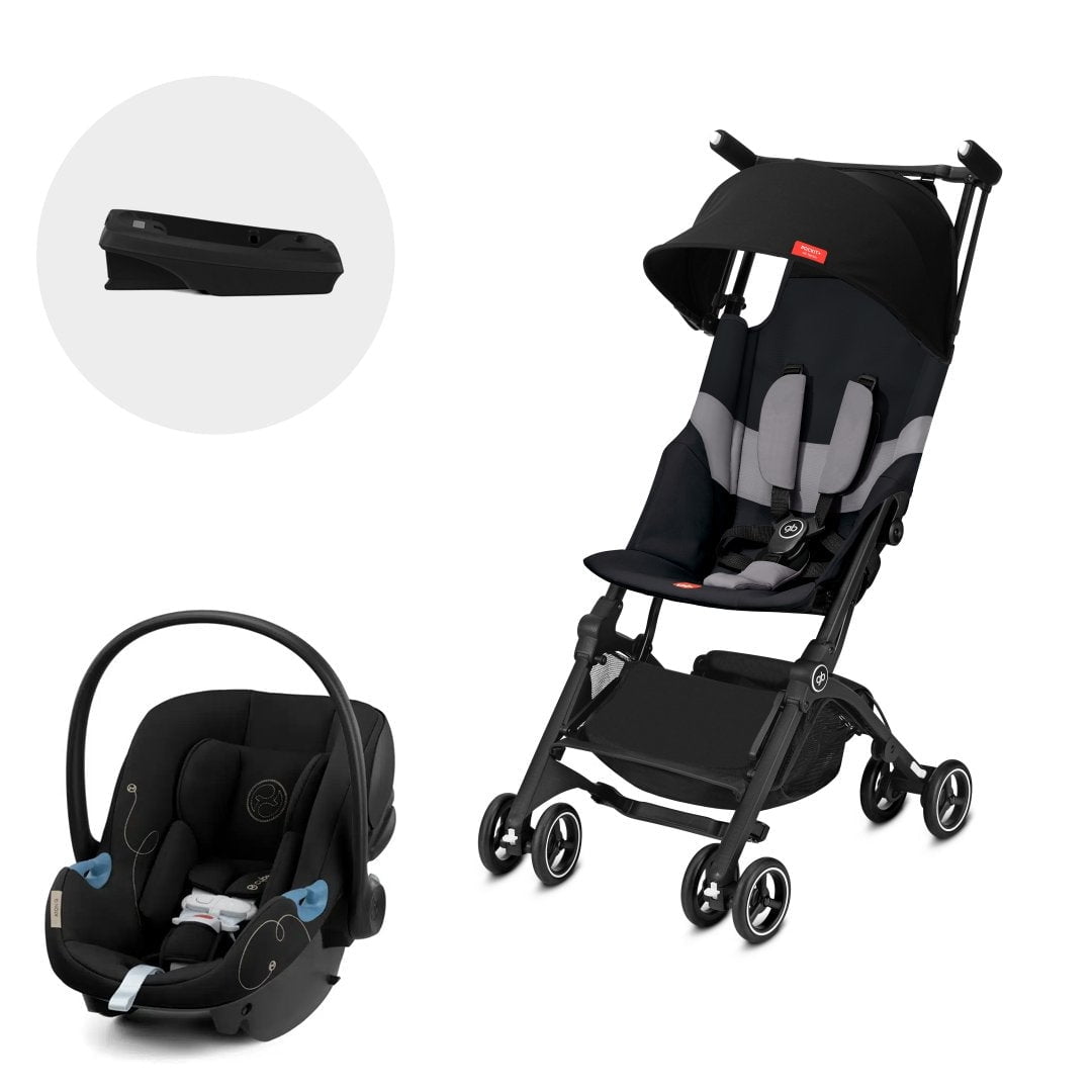 Gb - Coche Travel System Pockit Plus At Negro + Aton G + Base
