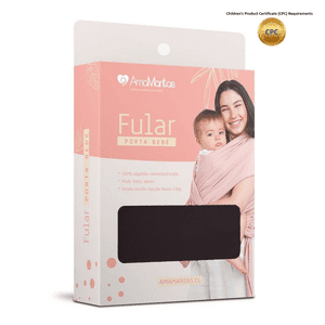 Fular Portabebé Algodón Semielasticado Negro Amamantas