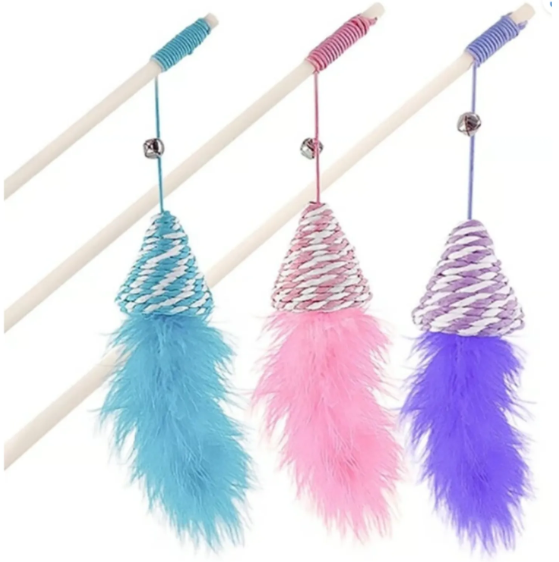 Genérico - Varita Interactiva De Madera Para Gato Surtidas Juguete