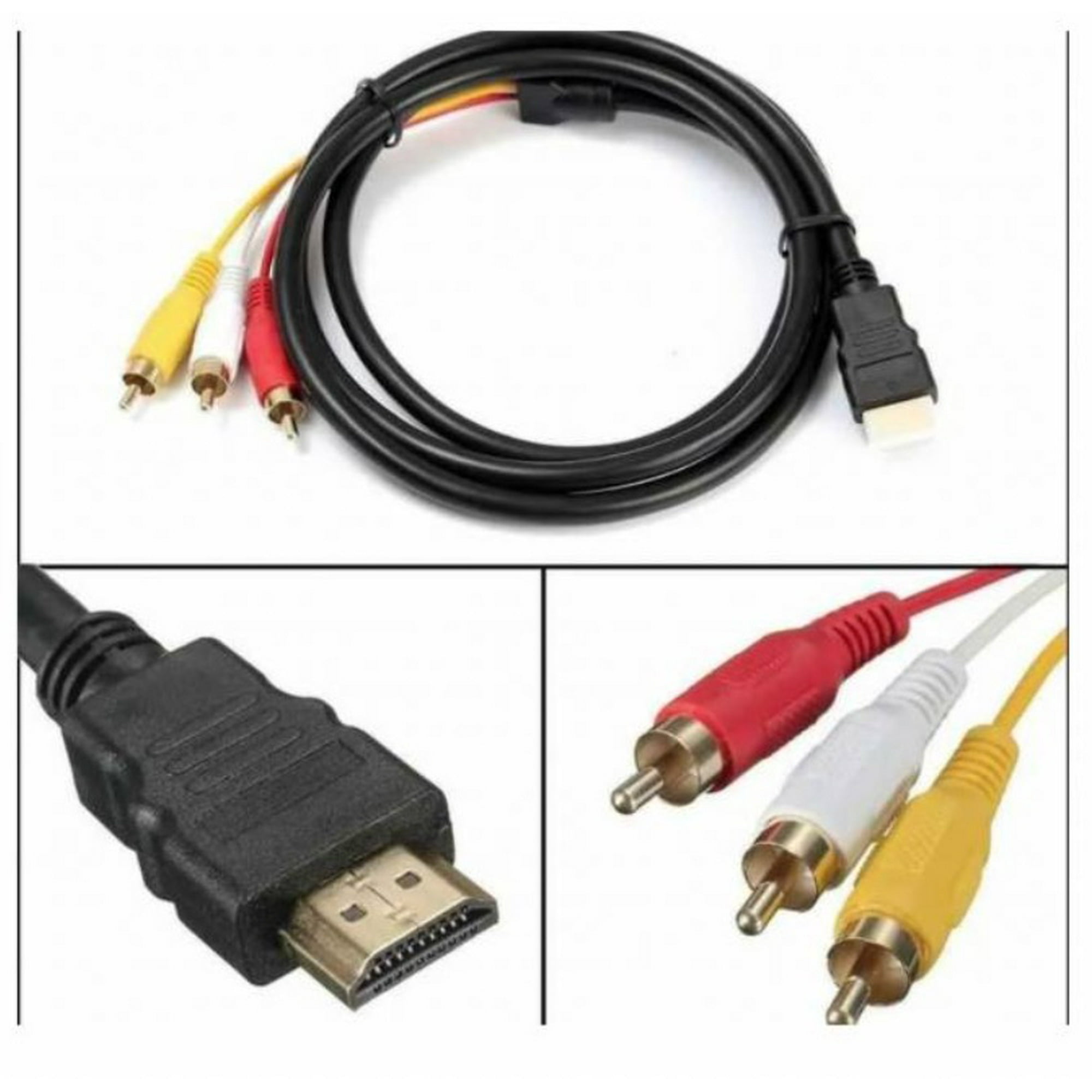 Tomasstore - Cable 1.5m Hdmi Macho A 3 Rca Audio Vídeo Av Componentes