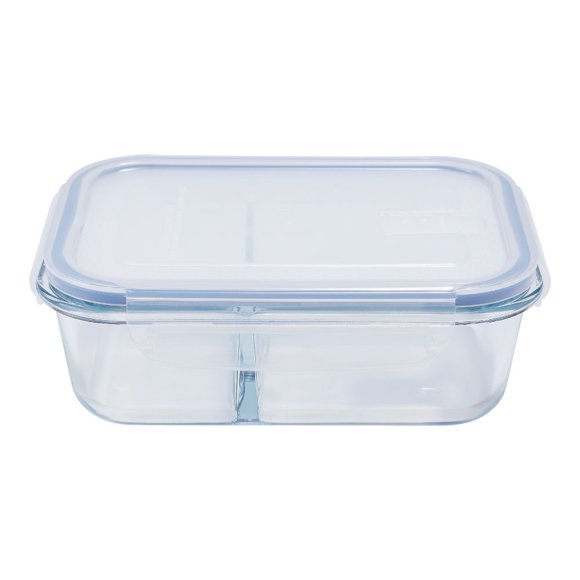 Contenedor 980ML Vidrio Con División 1 Pieza Transparente