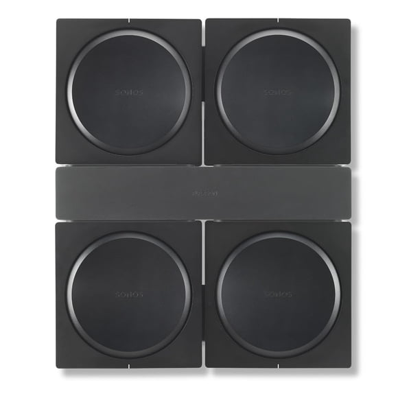 Flexson Soporte de Pared para 4 Sonos Amps Negro