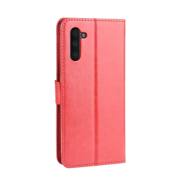 Funda tipo libro para Samsung Galaxy Note 10, cartera todo‑en‑uno, funda multifuncional con tarjetero y correa de muñeca desmontable