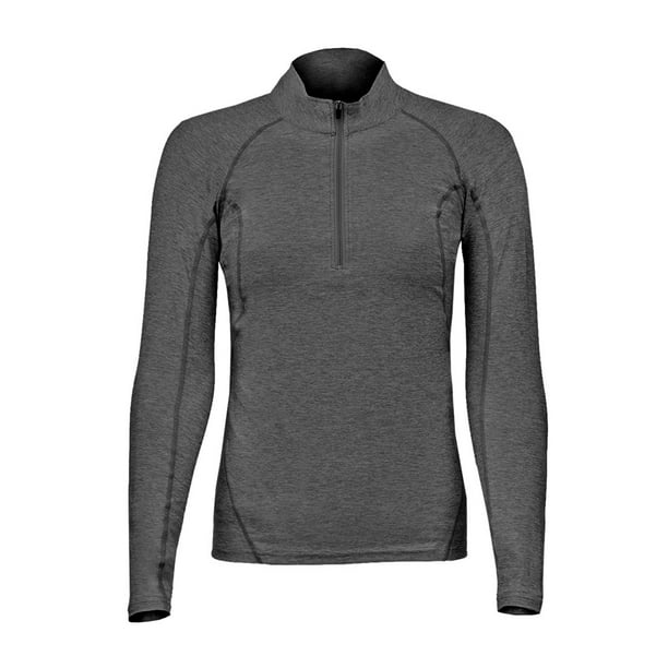 Polera Dry Fit Con Cierre Manga Larga Mujer