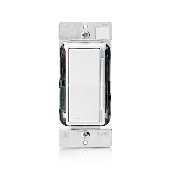 Interruptor regulador Leviton Decora Slide para LED 0-10 V blanco DS710-10Z