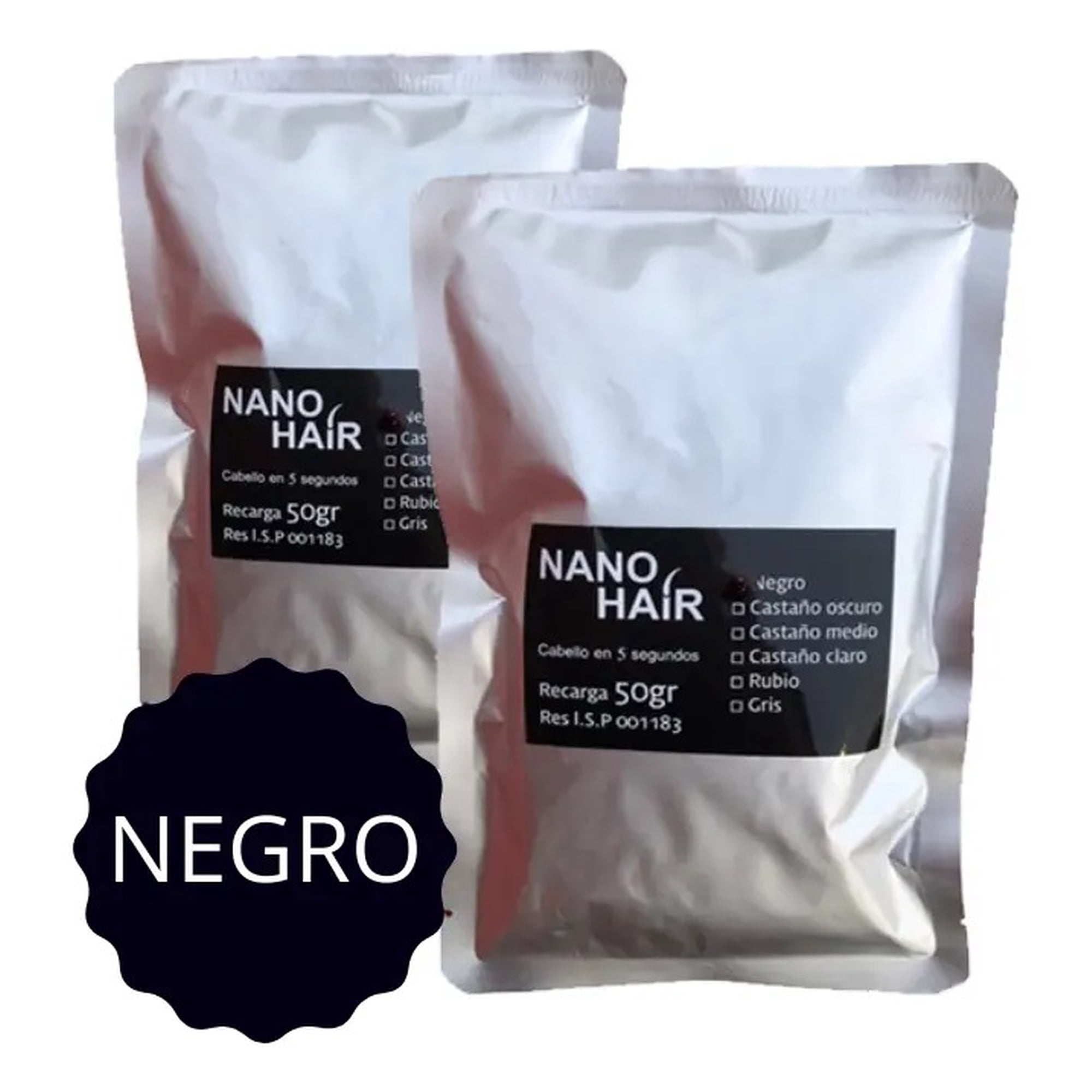 Nano Hair Recarga Pack 100gr Fibra Capilar Negro