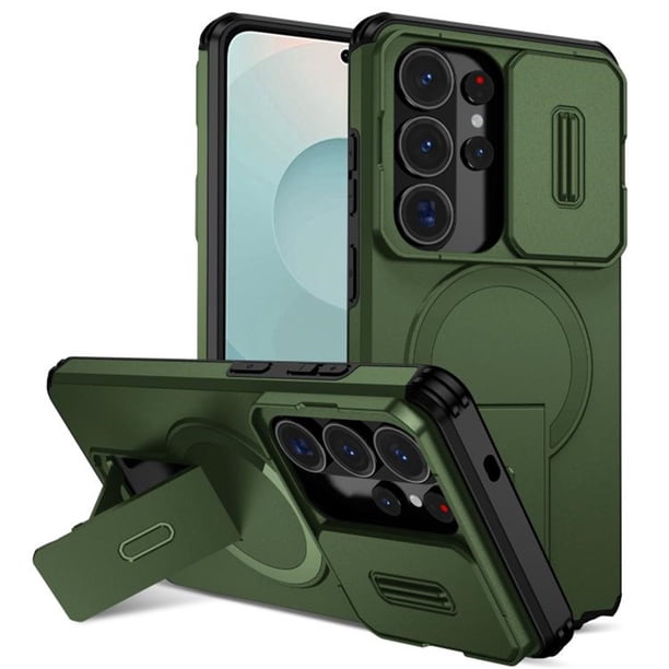 Funda para Samsung Galaxy S26 Ultra 5G 6.9" con Soporte Plegable Invisible, Carga Inalámbrica Magnética MagSafe, Carcasa Deslizante para Cámara, a Prueba de Golpes y Caídas, Funda Protectora Resisten