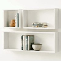 Genérico - Juego De Repisas Cubos Rectángulos Blanco