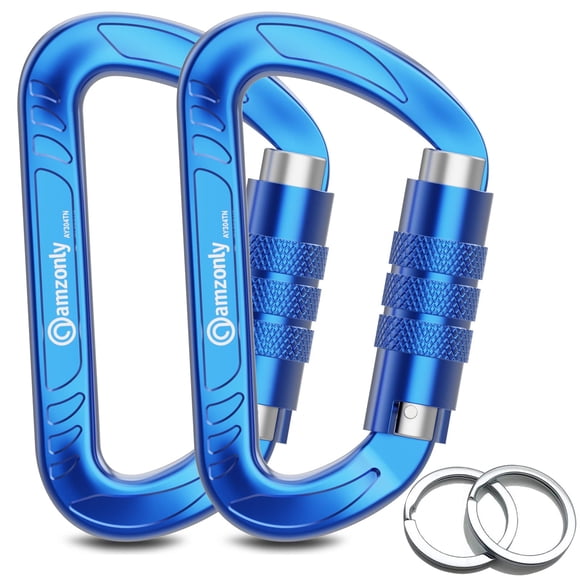 Mosquetones Amzonly de cierre automático 12 kN / 31 g Azul x2