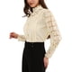 thumbnail image 4 of INSPIRE CHIC Blusa con Encaje para Mujer Elegante Cuello Alto Victoriano Manga Larga con Botones XL Beige, 4 of 6
