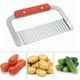 thumbnail image 3 of Juego de 2 herramientas de corte ondulado, cortador de papas fritas, hoja de acero inoxidable, mango de madera, cuchillo para picar ensalada de verduras, 3 of 8