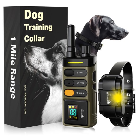 Collar para perro My Pet Command, alcance de 1,6 km, 100 niveles