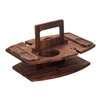 Magideal - Mesa De Picnic Para Vino, Mesa De Centro Portátil, Bandeja Para Aperitivos, Mesa Auxiliar, Mesa De Aperitivos Extraíble Para Picnic En Champán, Para Marrón