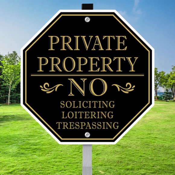 Letrero MongFun: «No solicitar, no entrar sin autorización, no merodear», 25 x 25 cm