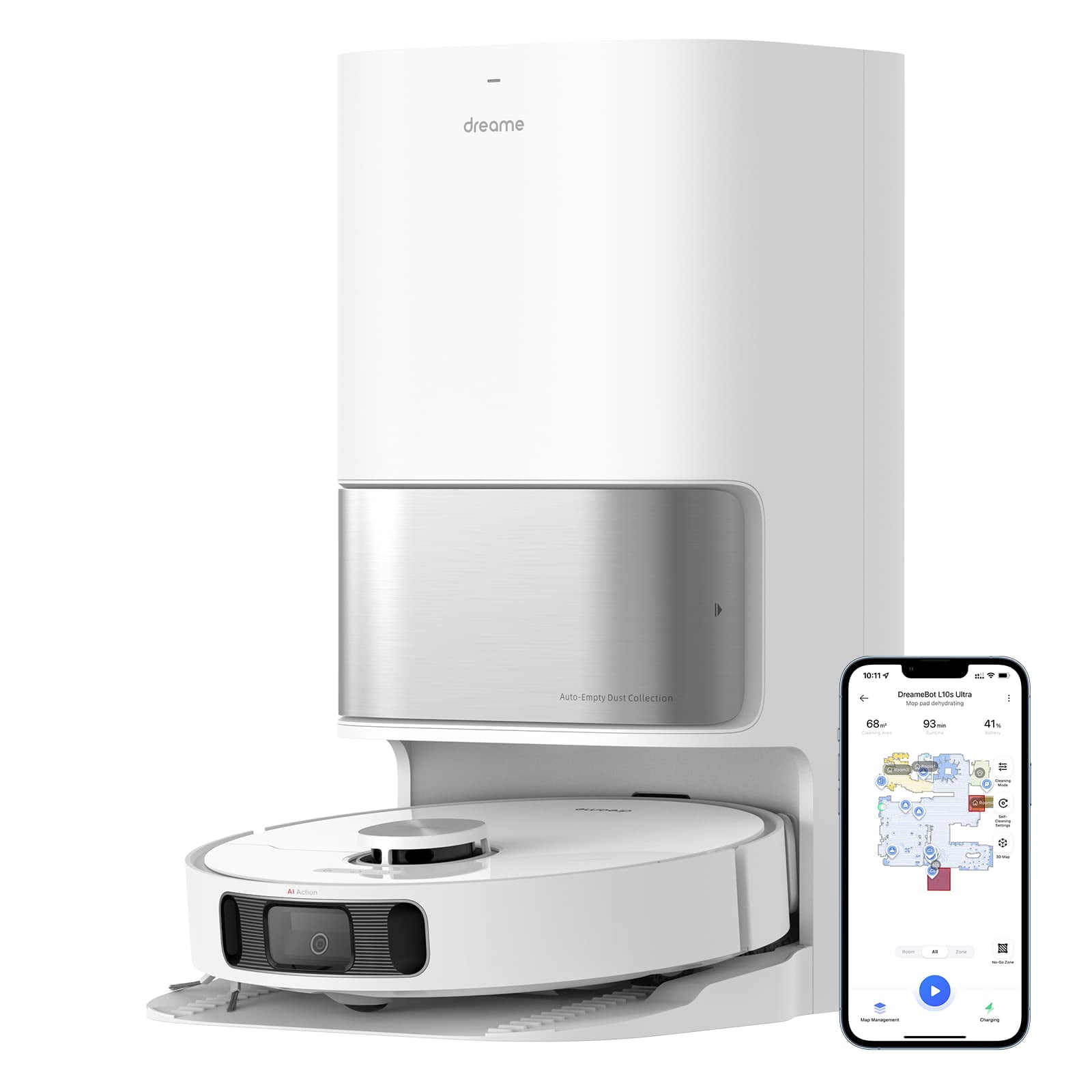 Robot Aspirador Y Fregasuelos Combo Dreametech L10s Ultra Compatible Con Alexa