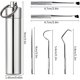thumbnail image 2 of Juego de palillos de dientes portátiles de titanio de bolsillo, palillos dentales de acero inoxidable, herramientas dentales de metal reutilizables, accesorios para acampar, cocina, viajes, picnic con, 2 of 7
