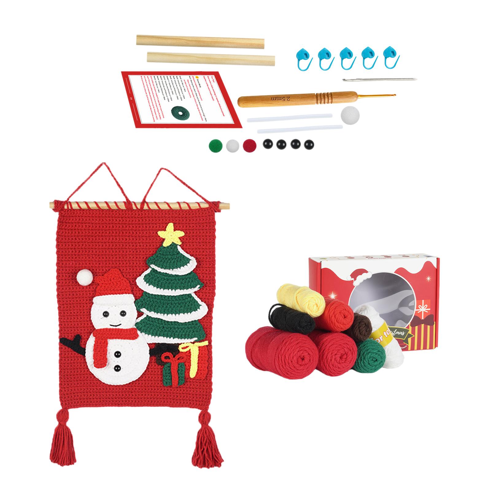 Bothyi - Kits De Ganchillo Navideños, Kits De Muñecos De Ganchillo Diy Colgantes Para Regalo, Patios, Porches, Tapiz De Muñeco De Nieve