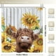 thumbnail image 3 of 1pc/4pcs Sunflower & Cow Pattern Bath Rugs and Shower Curtain Set - Waterproof, Non-Slip, U-Shaped Toilet Mat, Toilet Cover, and Bathroom Accessories - Home Decor, 3 of 5