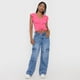 thumbnail image 4 of Polera Mujer Manga Corta Recogido Fucsia Corona, 4 of 5