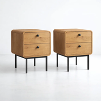 Klik Muebles - Pack De 2 Veladores Ketik 40X50 - Madera Clara