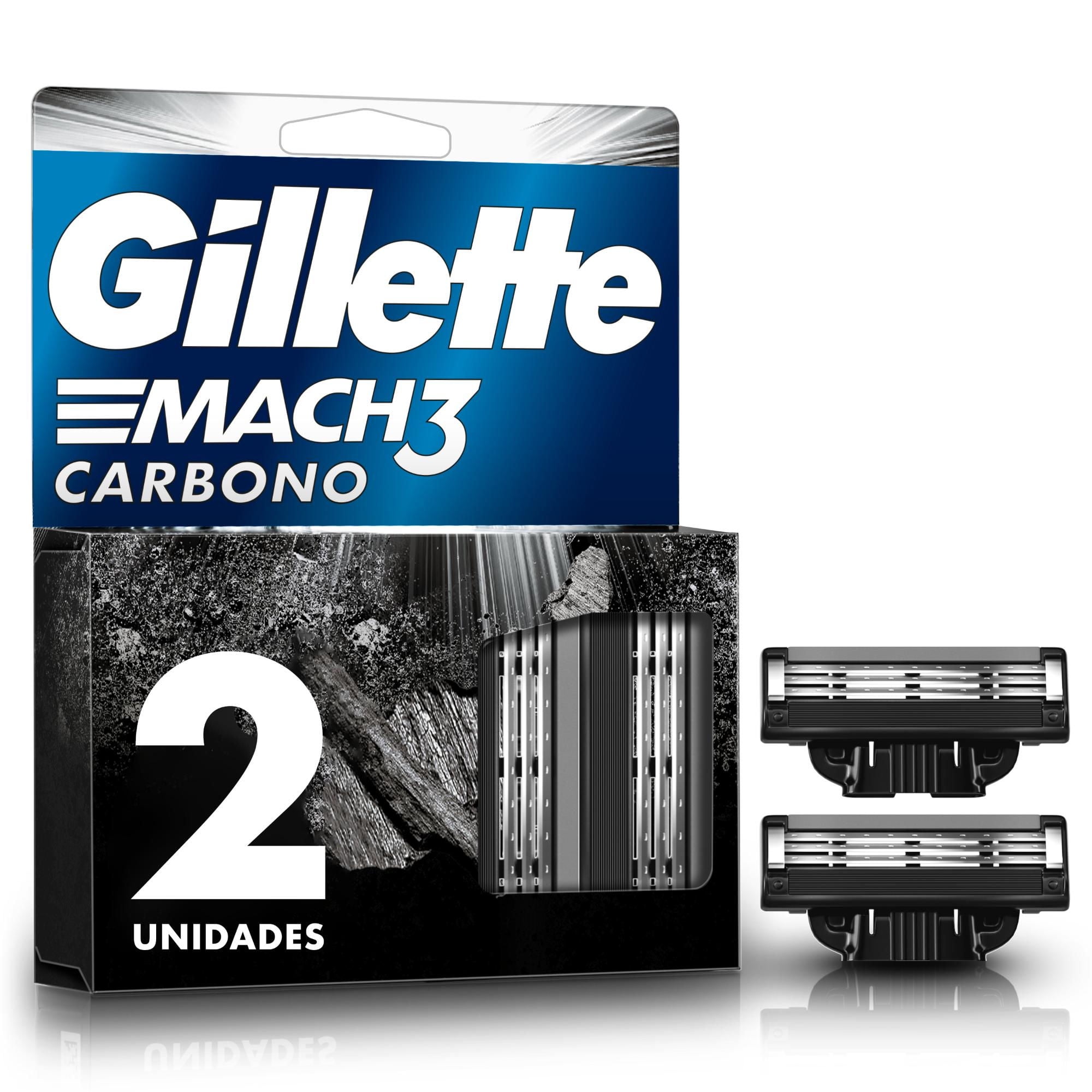 Repuesto Para Máquina De Afeitar Mach3 Carbono Con 3 Hojas 1 Un Gillette