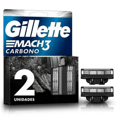 Repuesto Para Máquina De Afeitar Mach3 Carbono Con 3 Hojas 1 Un Gillette