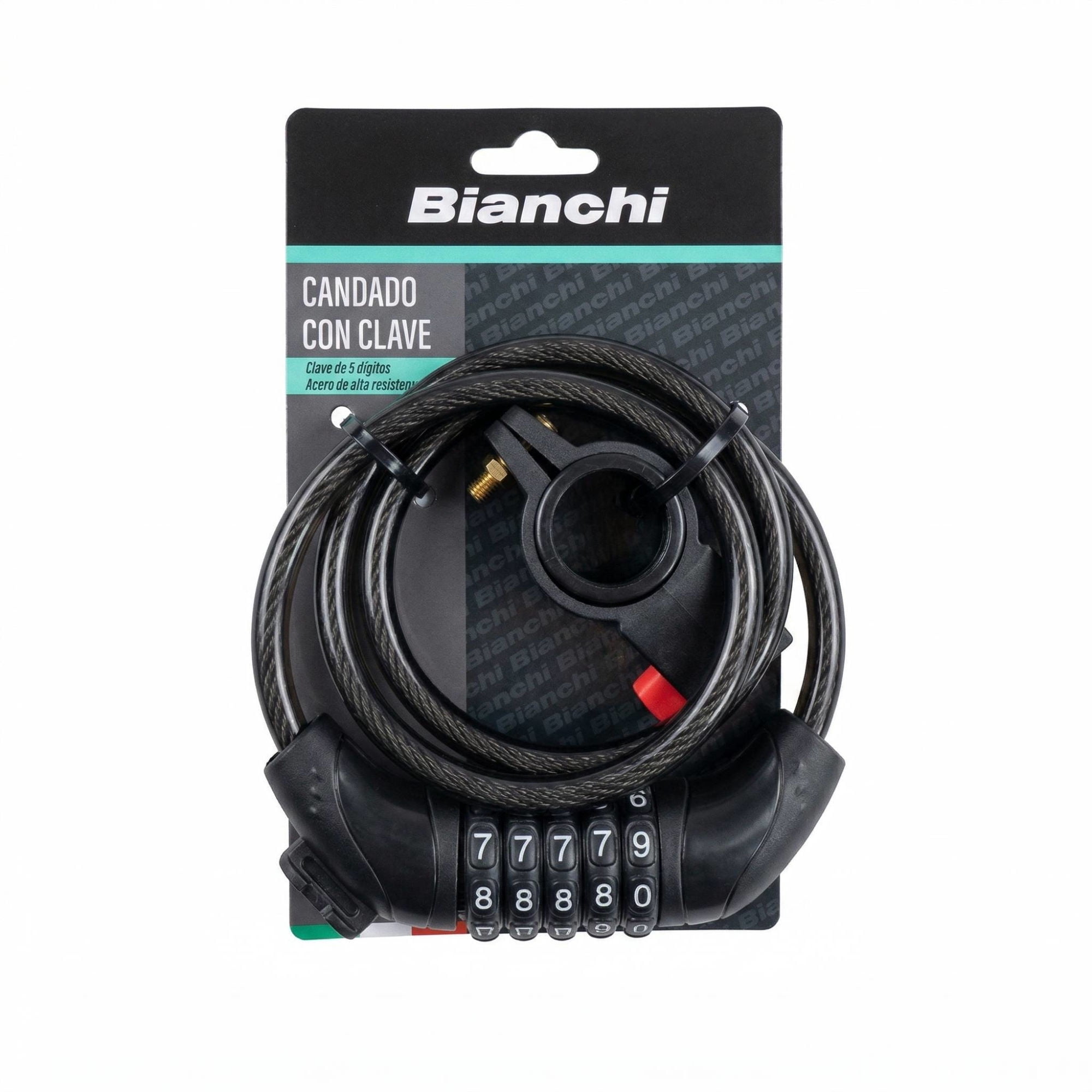 Candado con clave bianchi cable