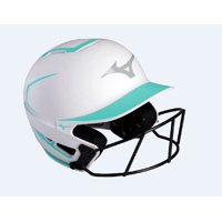 Casco Mizuno F6 Para Adultos, Lanzamiento Rápido, Softball, Con Máscara, Color Blanco-Menta