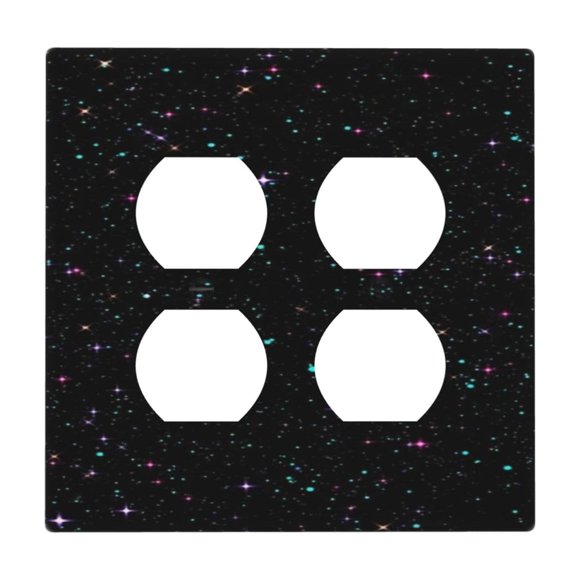 Cubierta decorativa para enchufe Oilbiexn Cosmic Sparkle de 2 módulos