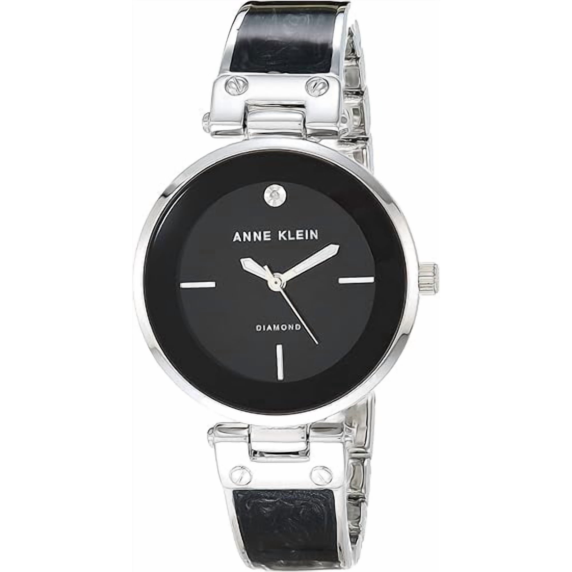 Reloj Analógico Anne Klein Negro Y Plateado Mujer