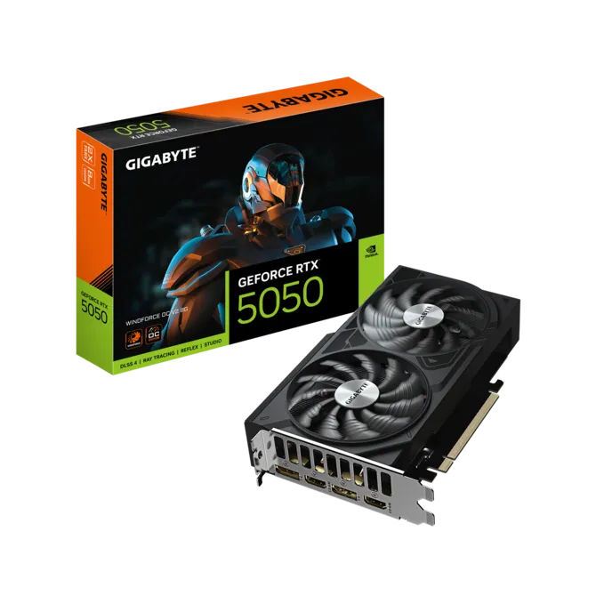 Tarjeta De Video Gigabyte Nvidia Geforce Rtx 5050 Windforce Oc V2, 8Gb, 128-Bits, Gddr6