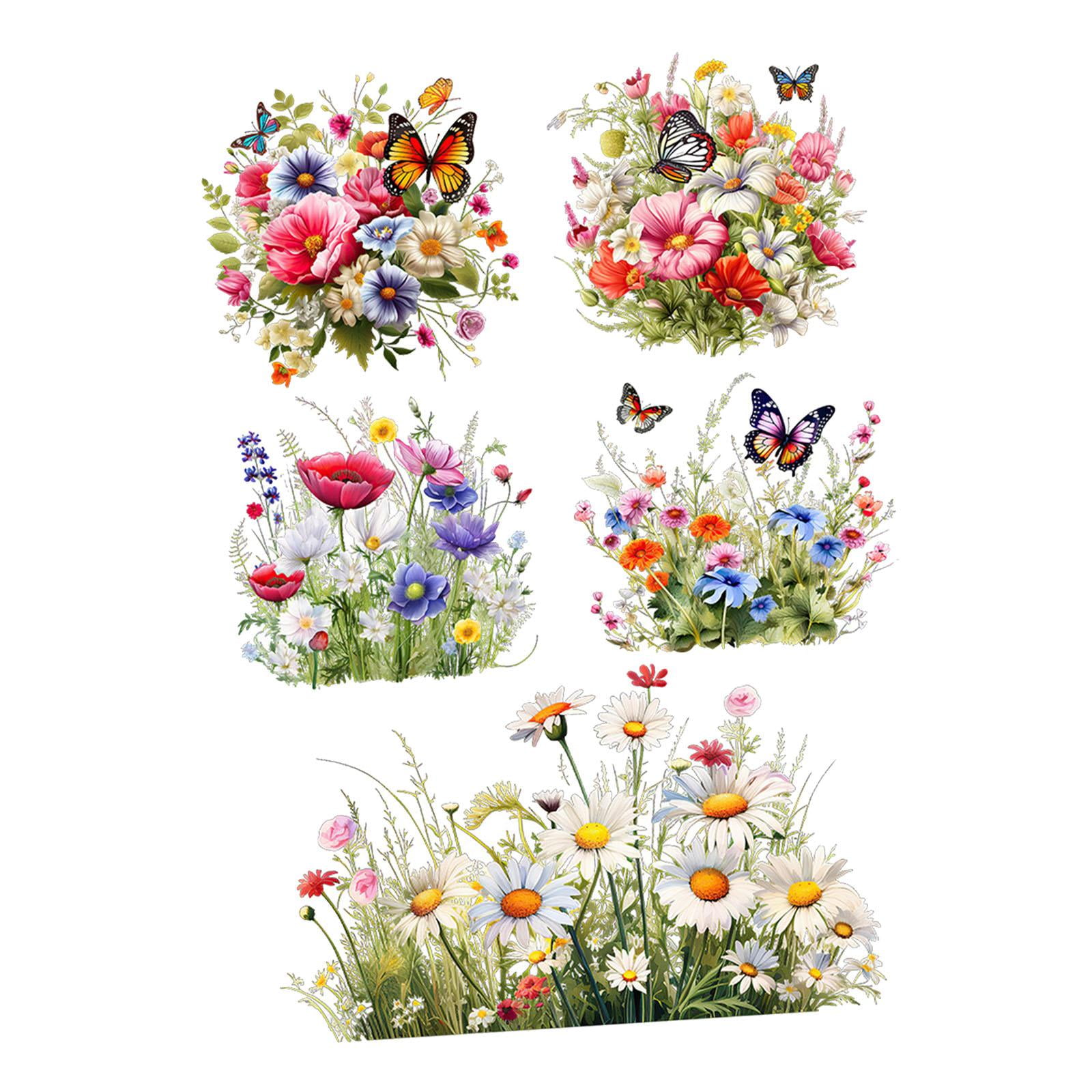 Bothyi - Pegatina De Pared Con Diseño De Mariposas Y Flores, Póster Para Oficina, Sala De Juegos Y Baño
