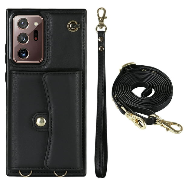 Crossbody PU Leather Phone Case For Samsung Galaxy S23 S22 Plus Note 20 Ultra Wallet Card Slots Magnetic Lanyard Cover