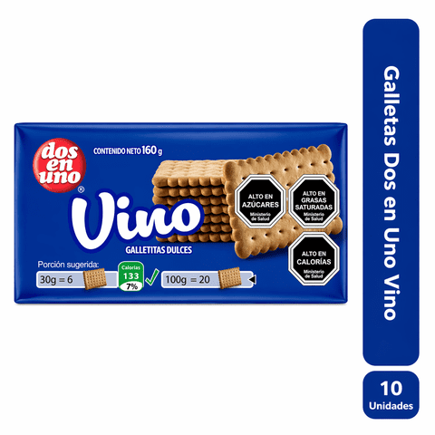 Arcor - Pack 10 Galletas Dos En Uno Vino
