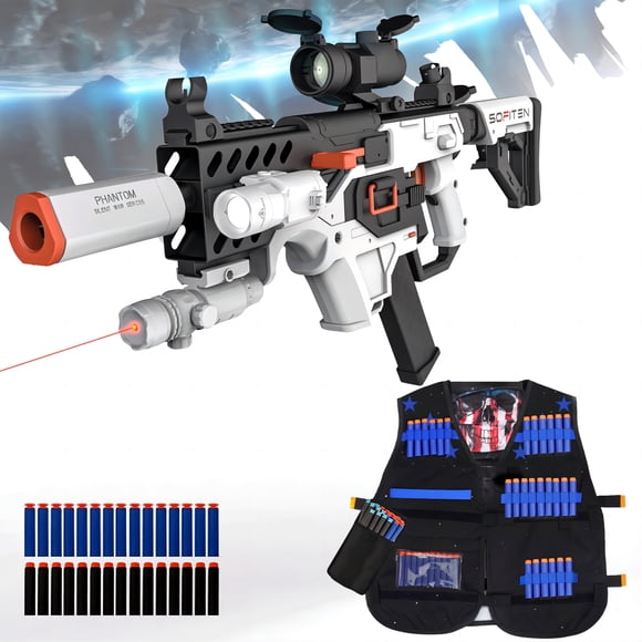 Fusil de francotirador automático Sofiten con pistola de juguete y kit de chaleco táctico