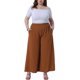 thumbnail image 2 of Pantalones Palazzo Casuales con Bolsillos y Cintura Elástica de Pierna Ancha para Mujer de Talla Grande Agnes Orinda, Talla 2X, Marrón, 2 of 6
