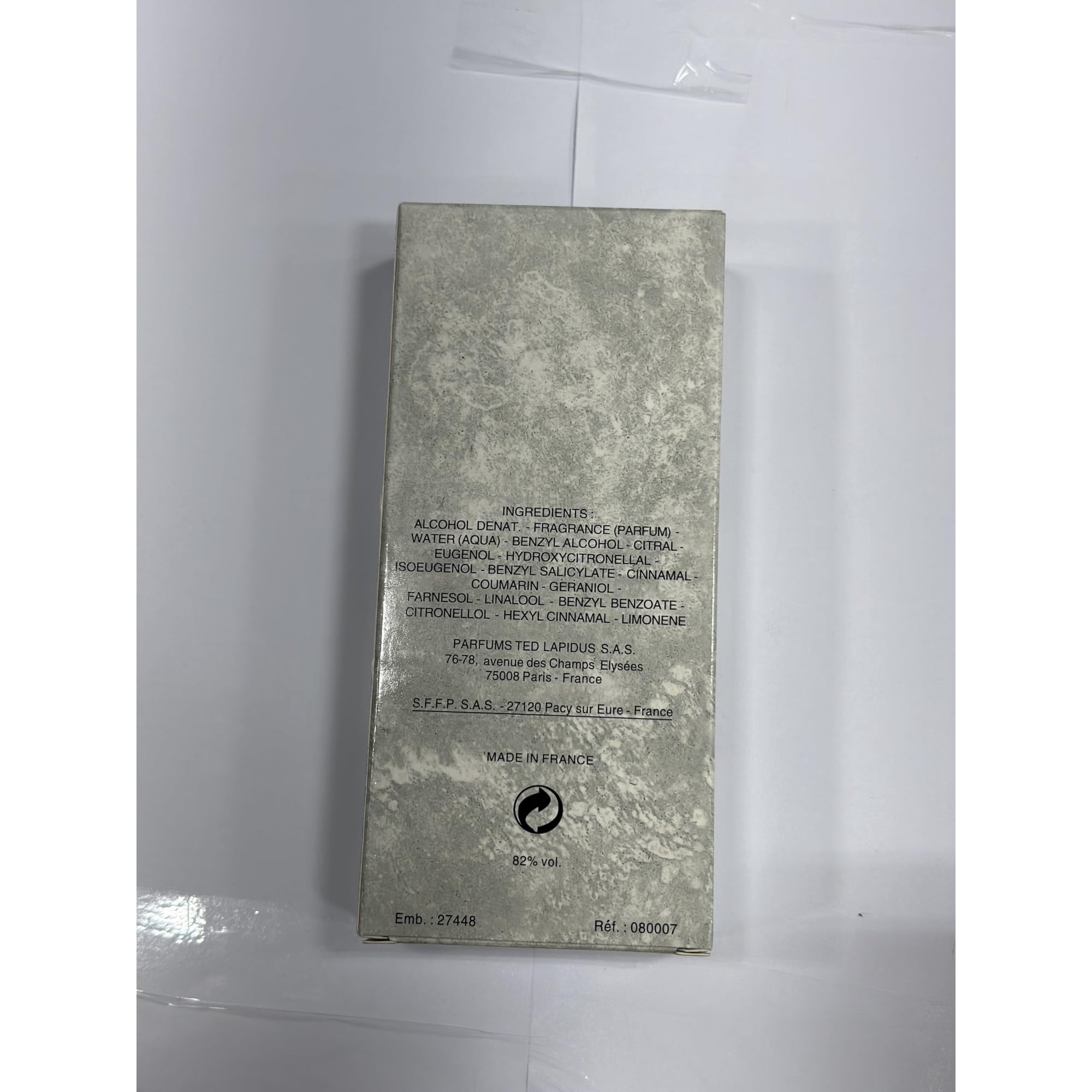 Perfume Ted Lapidus Lapidus Eau De Toilette 100 Ml Para Hombre