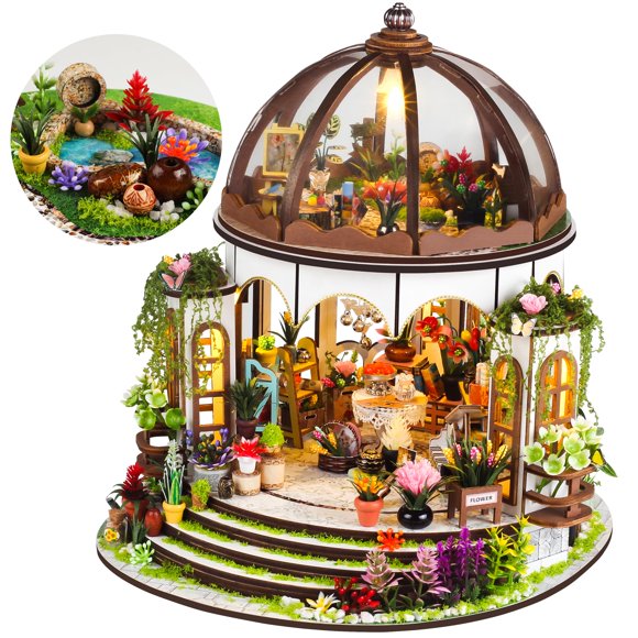 Kit de Casa Miniatura Soothee 22 × 24 × 25 cm con Luz LED