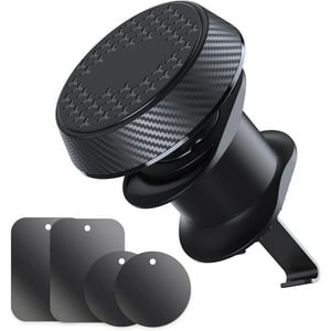 Genérico - Soporte Magnético Ajustable Para Teléfono Móvil - 6 Imanes Potentes, Clip Universal Para Rejilla De Ventilación, Soporte Manos Libres Para Smartphone/Tablet, Accesorios Para Vehículos-Negro