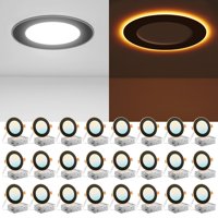 Luz Led Empotrable Amico De 4"" Negra, Regulable, Con Luz Nocturna