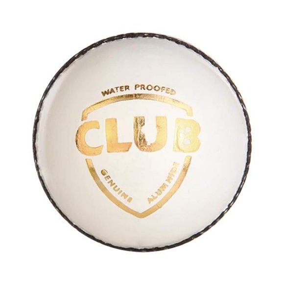Bola de críquet SG Club de cuero, cuatro piezas, impermeable, blanca