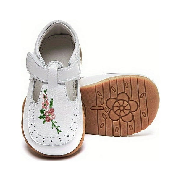 Toddler Girls Cute Flower T-strap Sandals, Children's Lightweight Anti-skid Soft Sole Mary Jane Flats