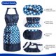 thumbnail image 4 of Delantal Alex Virtue azul a cuadros con bolsillo, 4 of 8