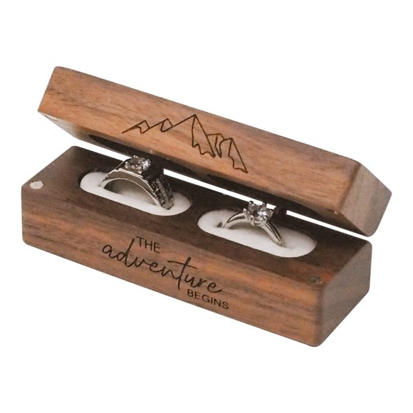 Caja abatible de madera para joyería Muchly 9,6 × 3,2 × 3,7 cm